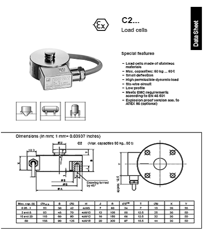 C2/10T,HBM C2/50KG称重传感器,德国HBM C2/10T